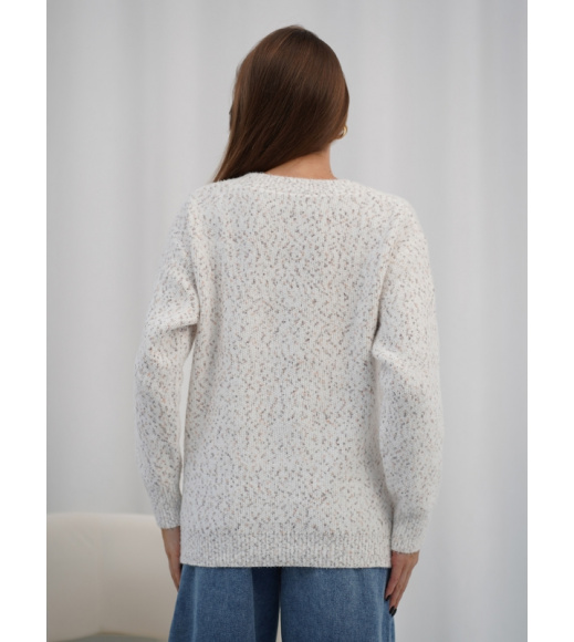 Светло-бежевый кашемировый пуловер свободного кроя