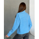 Голубой ангоровый свитер с высоким горлом