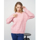 Розовый свитер ажурной вязки