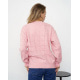 Розовый свитер ажурной вязки