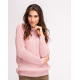Розовый свитер объемной вязки с люрексом