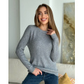 Серый вязаный свитер с рукавами-реглан