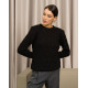 Чорний вовняний светр з комбінованим візерунком
