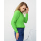Салатовий трикотажний светр з аранами