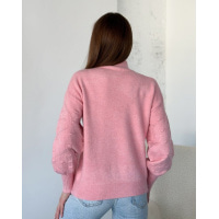 Ангоровий рожевий светр із об'ємними рукавами
