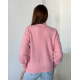 Ангоровый розовый свитер с объемными рукавами