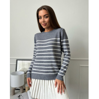 Серый полосатый джемпер из кашемира