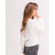 Білий укорочений светр з люрексом