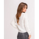 Білий укорочений светр з люрексом