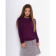 Фиолетовый вязаный свитер с манжетами