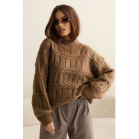 Кофейный женский свитер Seventeen S506.4899