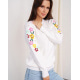 Білий трикотажний светр з квітковим візерунком