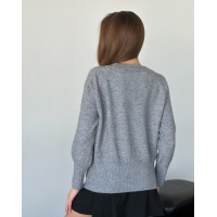 Темно-сірий ангоровий светр із подовженими манжетами