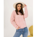 Розовый ангоровый свитер с геометрическим узором