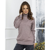 Коричневый гольф с фактурными манжетами