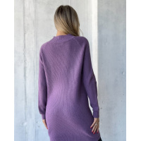 Бузковий кашеміровий светр-туніка