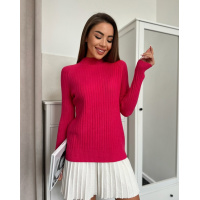 Малиновая кашемировая фактурная водолазка