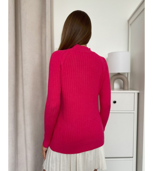 Малиновая кашемировая фактурная водолазка