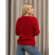 Бордовий ангоровий светр з геометричним візерунком