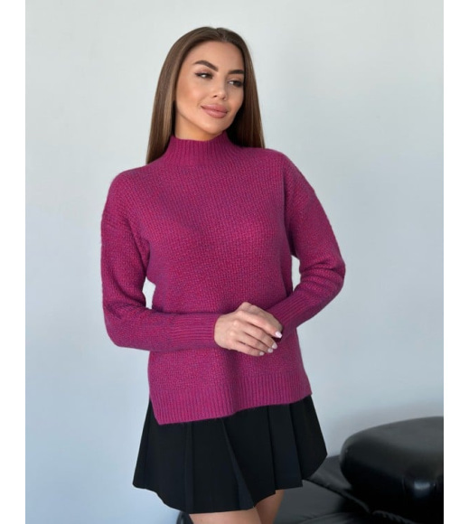 Агноровий вільний светр малинового кольору