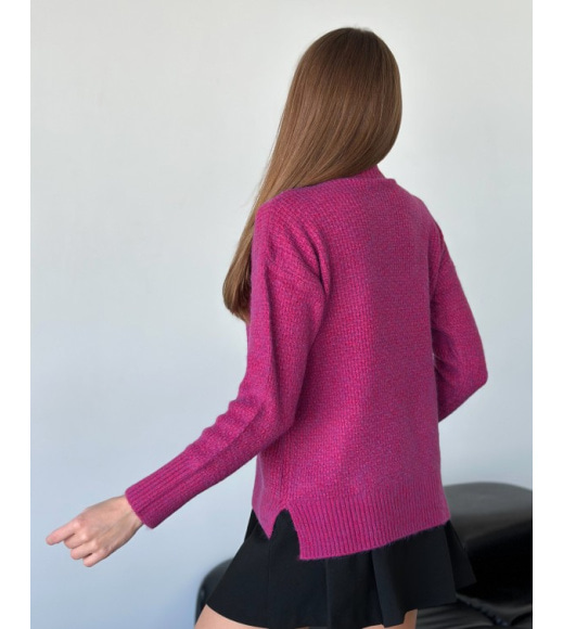 Агноровий вільний светр малинового кольору