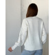 Ангоровый белый свитер с объемными рукавами