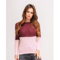 Кораллово-розовый вязаный свитер с люрексом