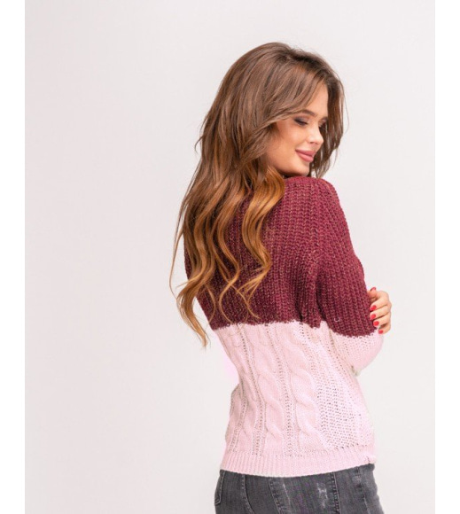 Кораллово-розовый вязаный свитер с люрексом