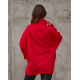 Красный удлиненный свитер с высоким горлом