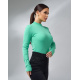 Хлопковая фактурная водолазка салатового цвета