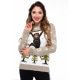 Коричневый рождественский свитер с обезьянкой