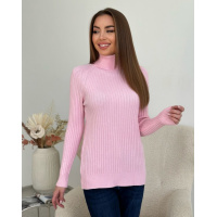 Розовый кашемировый гольф в рубчик