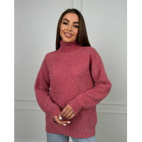 Темно-розовый свободный гольф из кашемира