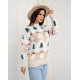 Мохеровий бежевий теплий светр зі сніговиками