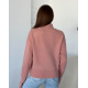 Розовый ангоровый свитер с высоким горлом