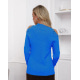Блакитний в`язаний светр з вирізами на плечах