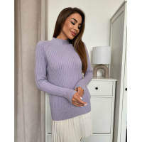 Светло-сиреневая кашемировая фактурная водолазка