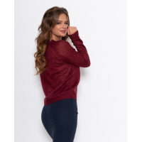 Шерстяной тонкий бордовый свитер