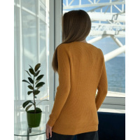 Гірчичний трикотажний светр з рукавами-реглан