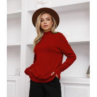 Красная шерстяная теплая водолазка