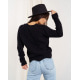 Черный вязаный свитер с фигурным низом