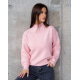 Рожевий вовняний трикотажний светр-гольф