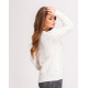 Білий ажурний вовняний светр