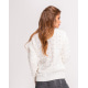 Белый ажурный шерстяной свитер