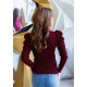 Бордовий трикотажний светр з рукавами призбираними