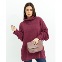 Бордовый ангоровый свитер с хомутом