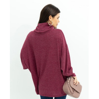 Бордовый ангоровый свитер с хомутом