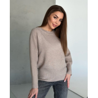Світло-коричневий ангоровий светр із подовженими манжетами