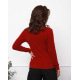 Красный теплый свитер-травка с высоким горлом