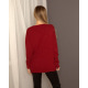 Бордовый ангоровый свитер декорированный пуговицами